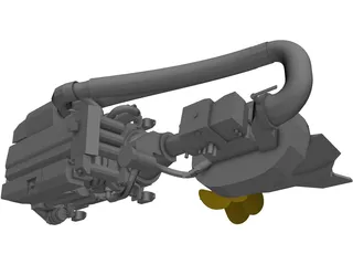 Volvo IPS 750 Engine 3D Model