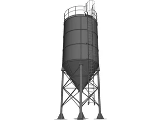 Cement Silo 3D Model