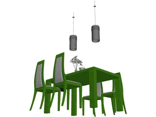 Table Set Dinner 3D Model