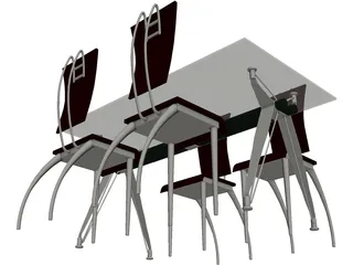 Table Dinner Modern Style 3D Model