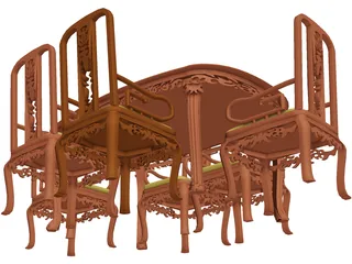 Table Dinner Home Style 3D Model