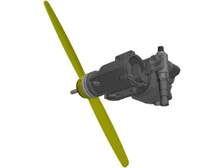 RC Airplane Model Piston Engine 3D Model