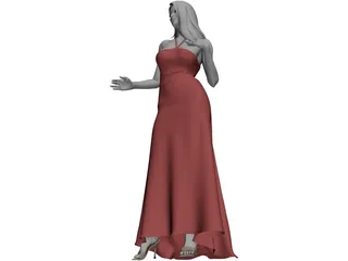 Woman in Wedding Dress 3D Model