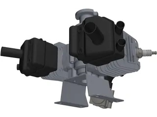 Zenoah G80 Twin Engine 3D Model
