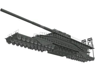 Schwerer Gustav artillery, 3D CAD Model Library