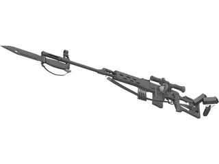 SVD Dragunov Sniper Rifle 3D Model