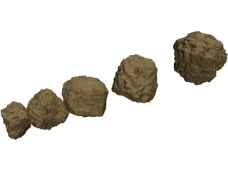 Asteroid Set 3D Model