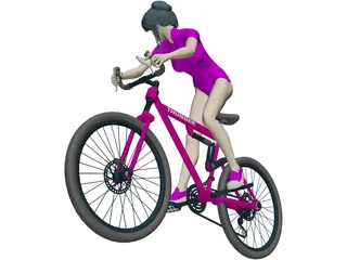 Woman on Bicycle 3D Model