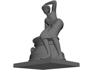 Classical Statue Woman Fountain 3D Model
