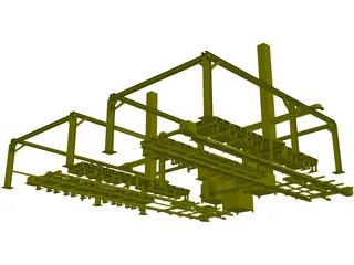 Dual Gantry Robotic System 3D Model