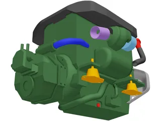 Volvo Penta D3 Marine Engine 3D Model