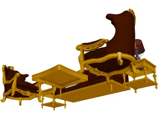 Classic Furniture Set 3D Model