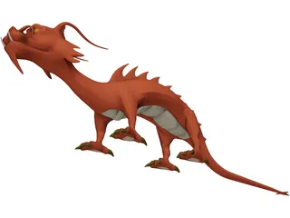 Asian Fire Dragon 3D Model