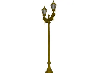 Old French Urban Light 3D Model