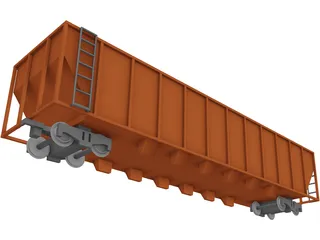 Railroad Coal Car 3D Model