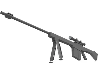 Barret Sniper Rifle 3D Model