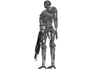 Terminator T-800 Metal Skeleton 3D Model