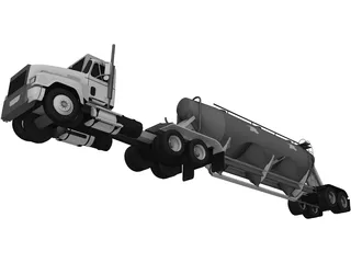 Mack with Powder Trailer 3D Model