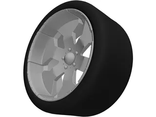 Rim 23 Inch Sportrux Sicker 6 with Tire 3D Model