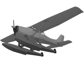 Cessna 172 Sea Plane 3D Model