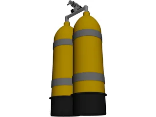 Twin Diving Tanks 3D Model