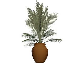 Large Potted House Plant 3D Model