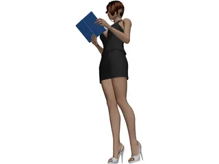 Woman with Book 3D Model