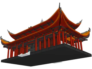 Attic Chinese Building 3D Model