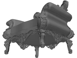 Armchair Continental 3D Model