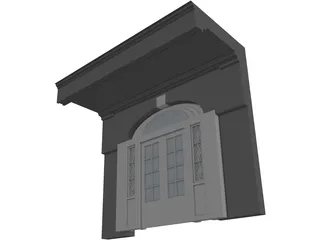 Federal Style Entry Double Doorway 3D Model