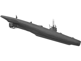 Modern Submarine 3D Model