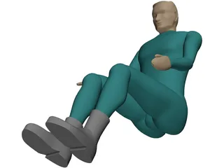 Pilot Sitting 3D Model