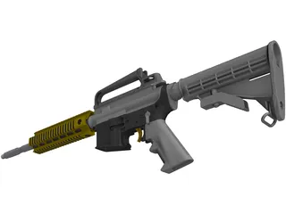 AR-15 Rifle 3D Model