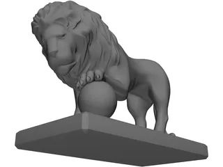 Lion Sculpture 3D Model