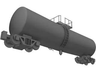 Tanker Rail Car 3D Model