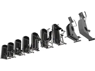 Fitness Equipment Collection 3D Model