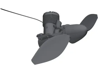 RC Cameron Plane Engine 3D Model