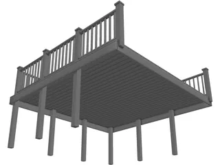 Wooden Deck 3D Model