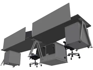 Office Table 3D Model