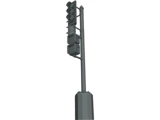 Traffic Signal Post 3D Model