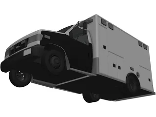 Ford E350 Ambulance 3D Model
