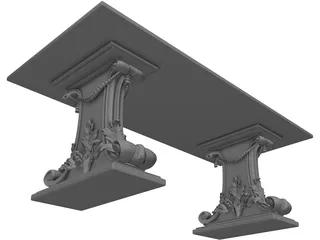 Rosewood Table 3D Model