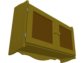 Wall Cabinet In Pine 3D Model