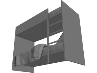 Children Stacked Bed 3D Model