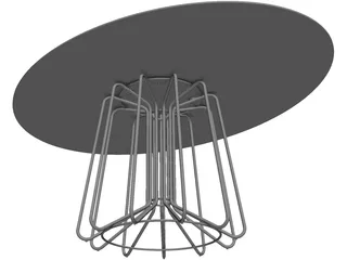 Zanotta Big Wire Elipse Table 3D Model