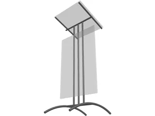 Glass Lectern Podium 3D Model