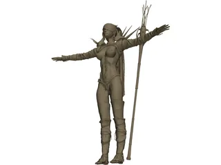 Woman Fighter 3D Model