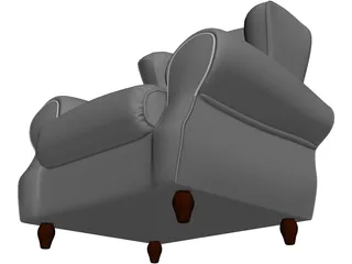 Armchair Old Fashioned 3D Model