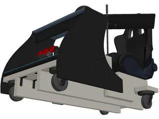Racing Game Cockpit 3D Model