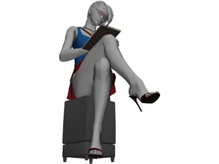 Woman Writing 3D Model